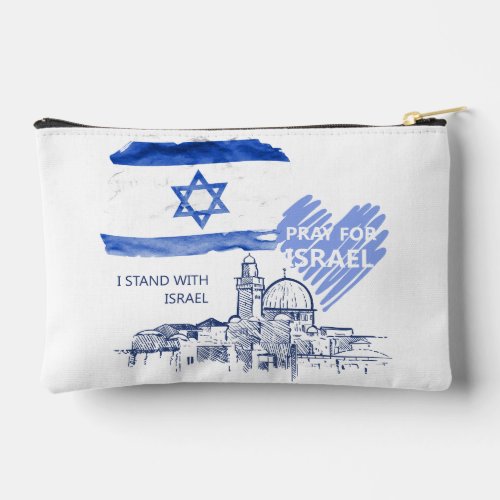 I stand with Israel I pray for Israel pouch Accessory Pouch