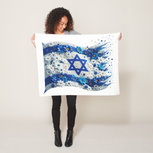 I stand with Israel Israel flag Fleece Blanket
