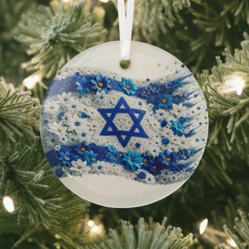 I stand with Israel Israel flag Glass Ornament