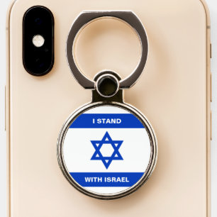 I stand with Israel Israel flag Phone Ring Stand