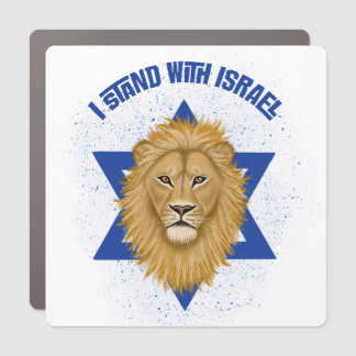 I Stand With Israel . Lion of Judah Star of David Car Magnet