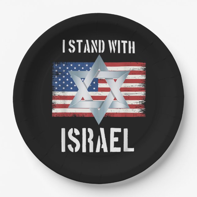 i stand with israel  paper plates (Front)