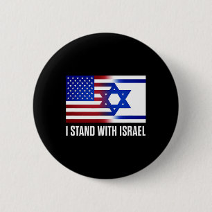 I Stand With Israel Patriotic T Shirt Usa And Isra Button