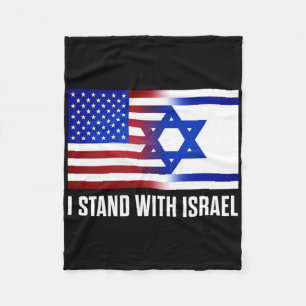 I Stand With Israel Patriotic T Shirt Usa And Isra Fleece Blanket