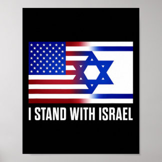 I Stand With Israel Patriotic T Shirt Usa And Isra Poster