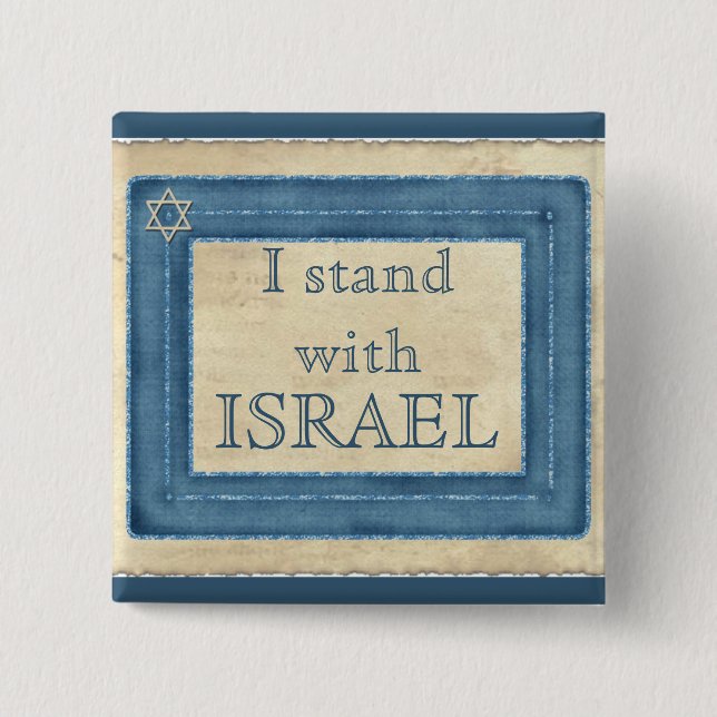I Stand With Israel Pinback Button (Front)