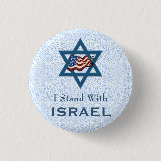 I Stand With Israel Pinback Button (Front)