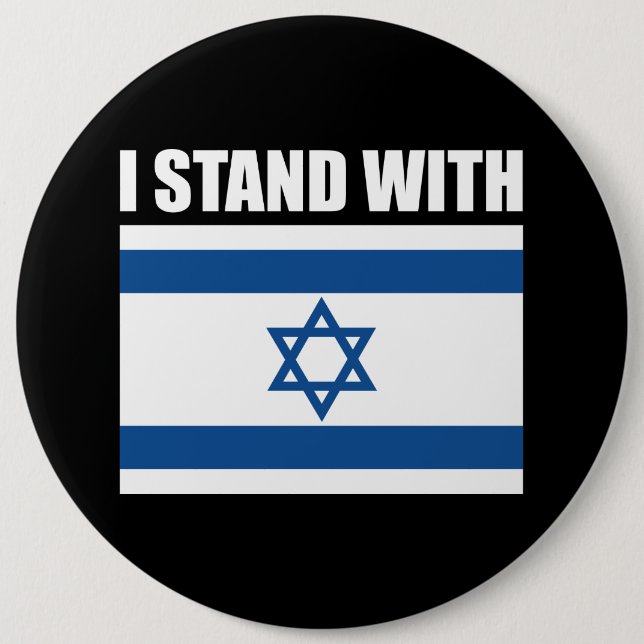 I Stand With Israel Pinback Button (Front)