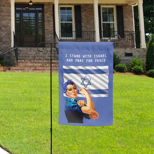 I Stand with Israel & Pray for Peace Vintage Rosie Garden Flag