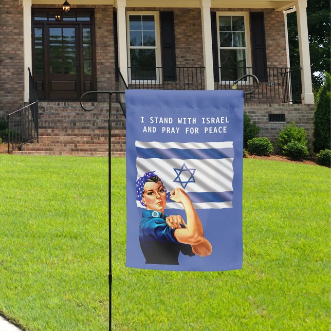 I Stand with Israel & Pray for Peace Vintage Rosie Garden Flag (I Stand with Israel & Pray for Peace Vintage Rosie Garden Flag)