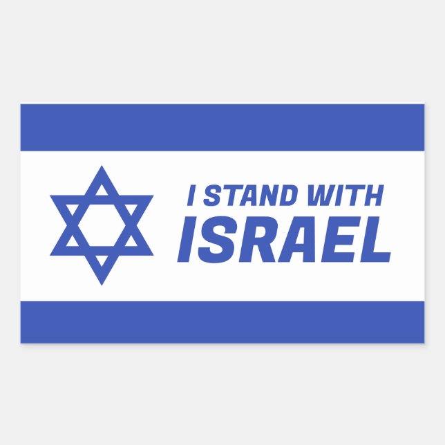 I Stand With Israel Rectangular Sticker (Front)