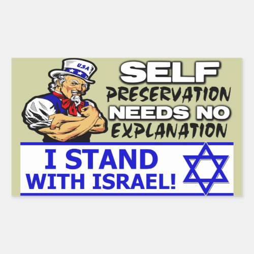 I Stand With Israel Rectangular Sticker