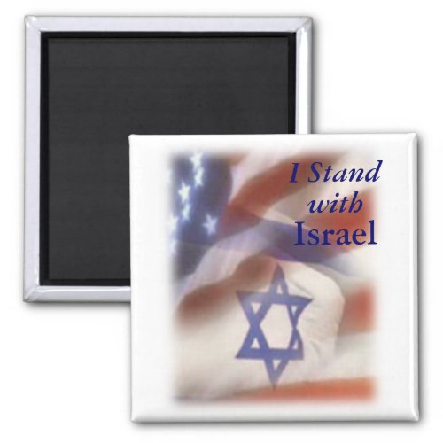 I Stand with Israel Star of David on Flag Magnet