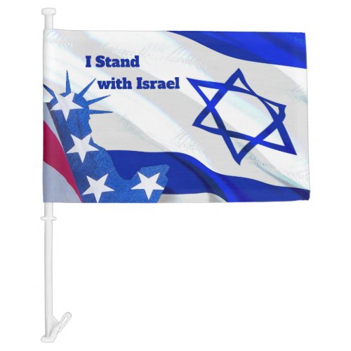 I Stand with Israel Support for the Jewish Nation  Car Flag