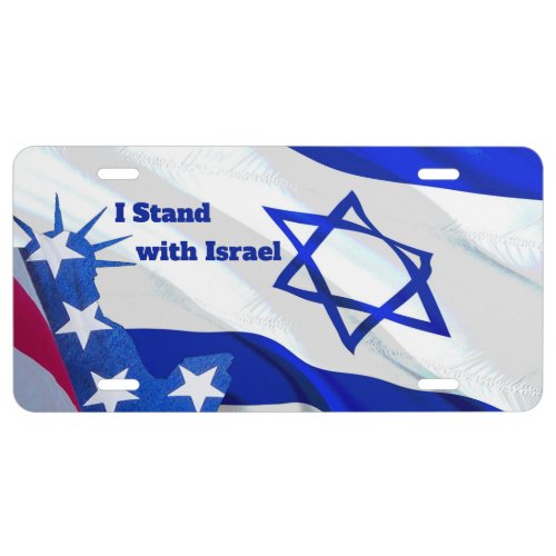 I Stand with Israel Support for the Jewish Nation  License Plate