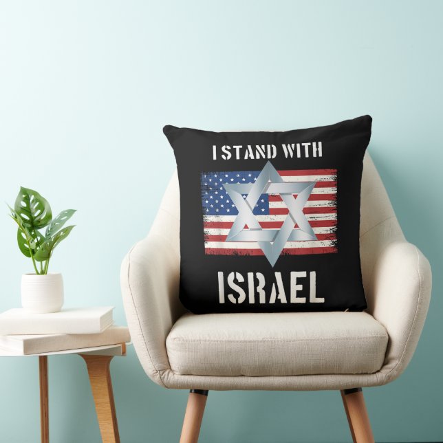 i stand with israel  throw pillow (Chair)
