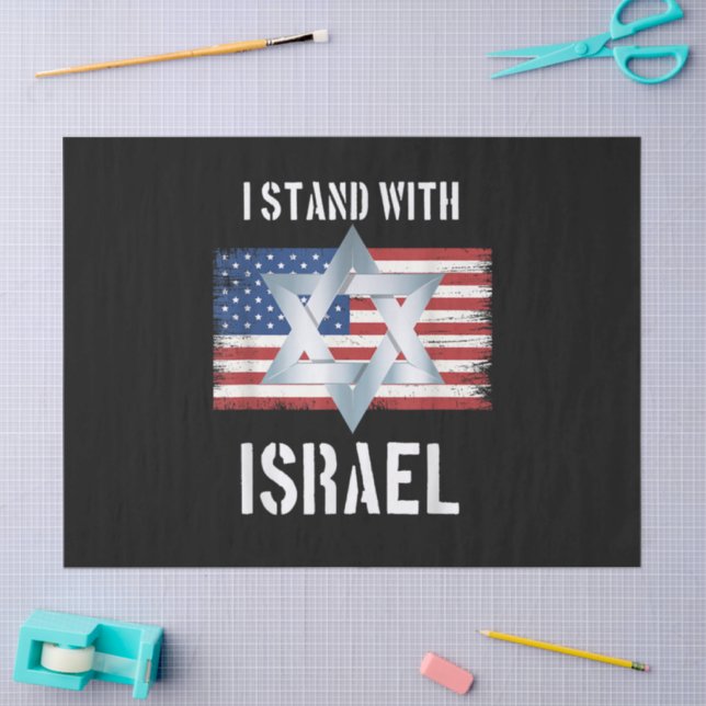 i stand with israel  tissue paper (Craft)