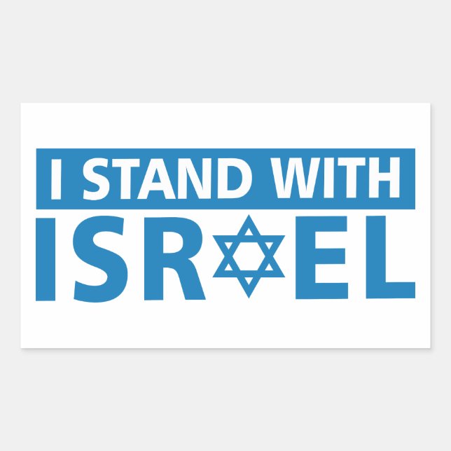 I Stand with Israel Trucker Hat Rectangular Sticker (Front)