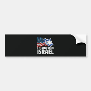 I Stand With Israel USA American Flag Bumper Sticker