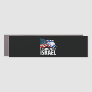 I Stand With Israel USA American Flag Car Magnet