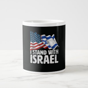 I Stand With Israel USA American Flag Giant Coffee Mug