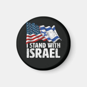 I Stand With Israel USA American Flag Magnet