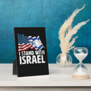 I Stand With Israel USA American Flag Plaque