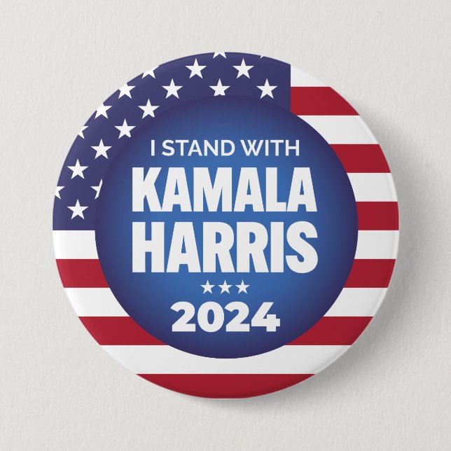 I Stand With Kamala Harris 2024 Button (Front)
