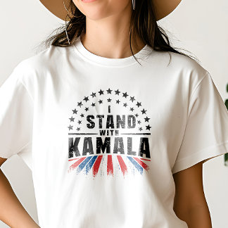 I STAND WITH KAMALA PATRIOTIC AMERICAN ELECTION T-Shirt