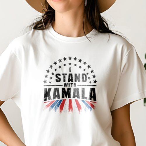 I STAND WITH KAMALA PATRIOTIC AMERICAN ELECTION T_Shirt