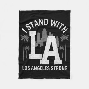 I Stand With La California Los Angeles Fleece Blanket