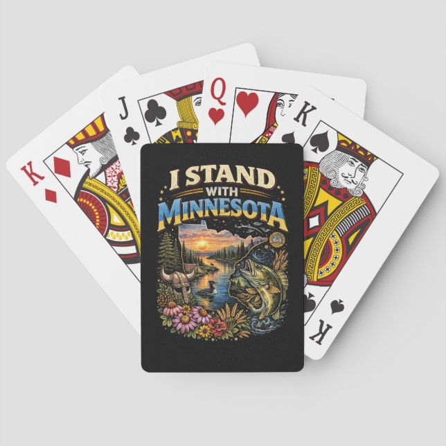 I Stand With Minnesota Poker Cards (Back)