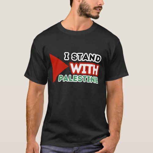 I STAND WITH PALESTINE Black T_Shirt
