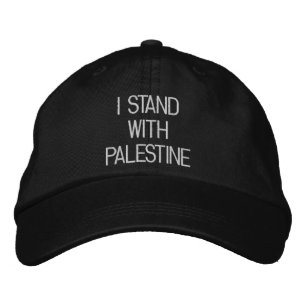 I stand with Palestine black white minimalist Embroidered Baseball Cap