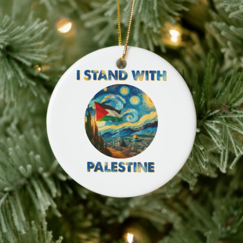 I Stand with Palestine Ceramic Ornament
