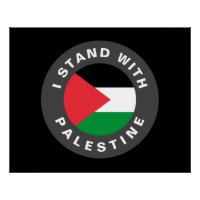 I Stand with Palestine custom text and flag black