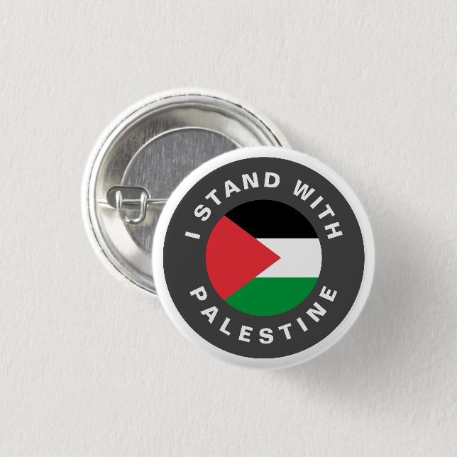 I Stand with Palestine custom text flag Button (Front & Back)