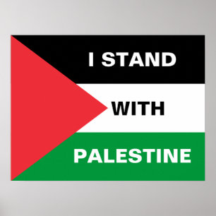 I stand with Palestine custom text Palestine flag Poster