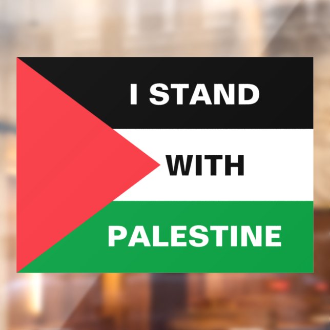 I stand with Palestine custom text Palestine flag Window Cling (Sheet 2)