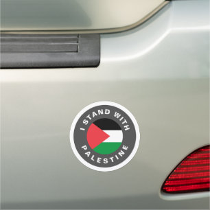 I Stand with Palestine flag and custom text Car Magnet