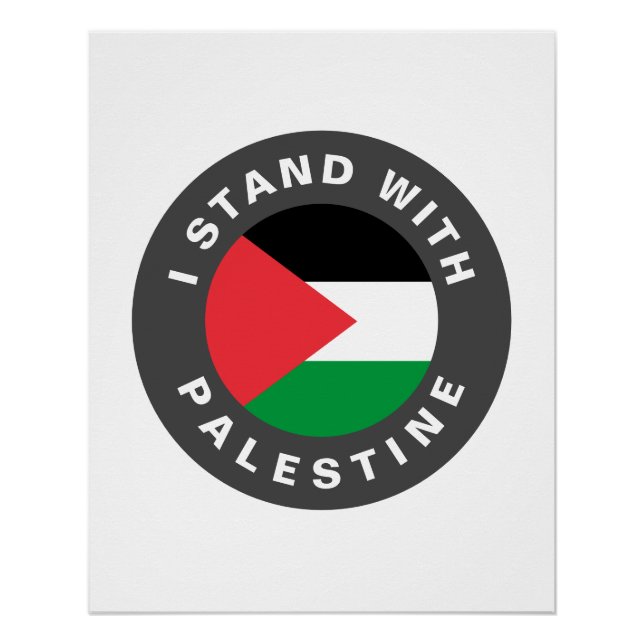 I Stand with Palestine flag and custom text Poster (Front)