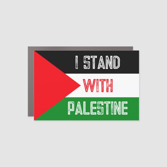 I Stand with Palestine Flag Car Magnet (Front)