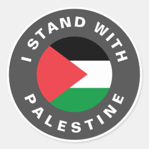 I Stand with Palestine flag custom text Classic Round Sticker
