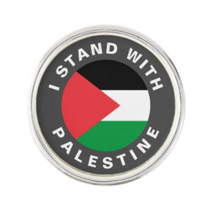 I Stand with Palestine flag custom text Lapel Pin