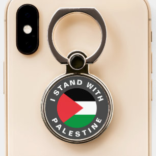 I Stand with Palestine flag custom text phone grip