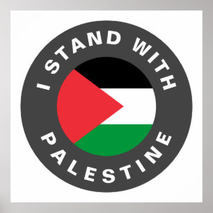 I Stand with Palestine flag custom text Poster