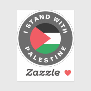 I Stand with Palestine flag custom text Sticker