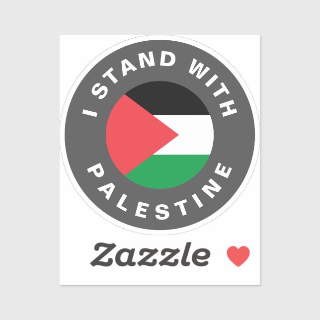 I Stand with Palestine flag custom text Sticker (Sheet)