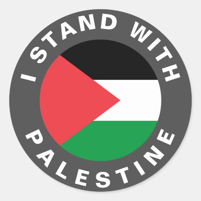 I Stand with Palestine flag personalized Classic Round Sticker (Front)