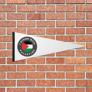 I Stand with Palestine flag white custom pennant